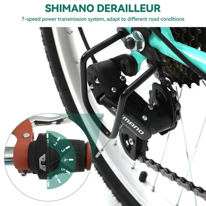 Vélo de croisière Moasis24/26 à 7 vitesses, vélo à cadre réglable, vélo de trajet