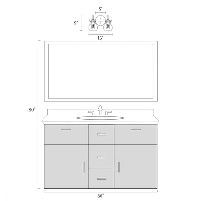Modern 2/3/4/5-Light Bathroom Vanity Light Globe Glass Wall Sconce Minimalist Design