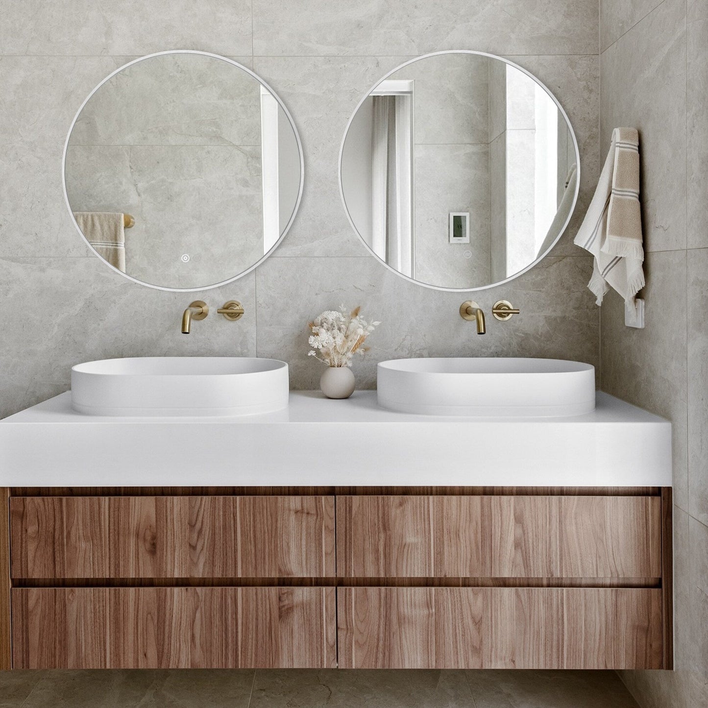 Modern Bathroom Wall Mounted Round Vanity Mirror