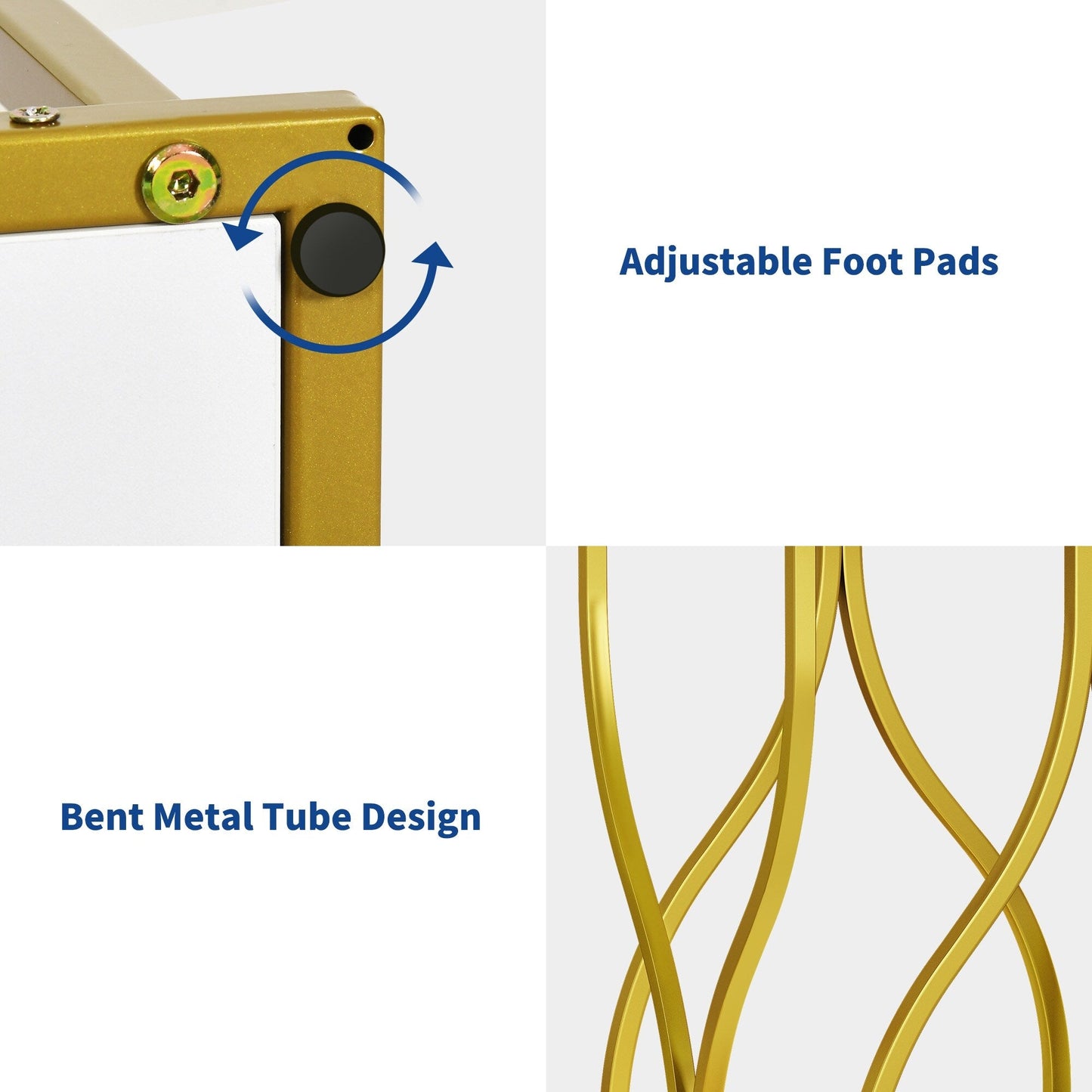 Console moderne dorée avec plateau marbré pour entrée/couloir