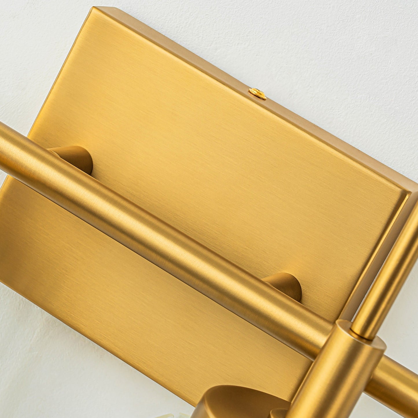 Applique murale moderne dorée à intensité variable, style cylindre glamour pour salle de bain, en cristal, pour meuble-lavabo