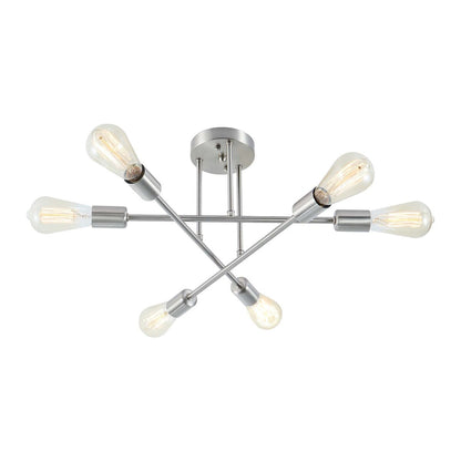 6 - Light Modern Metal 23.62'' Sputnik Semi-Flush Mount Ceiling Light