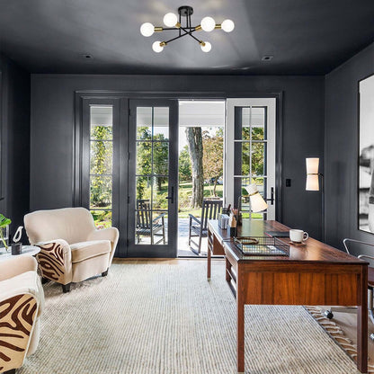 6 - Light Modern Metal 23.62'' Sputnik Semi-Flush Mount Ceiling Light