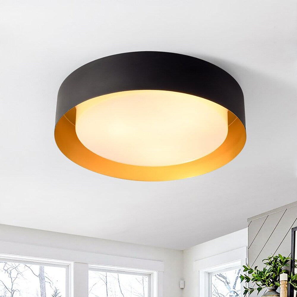 Modern Minimalist 2/3/5-Lights Metal Shaded Drum Flush Mount Ceiling Light