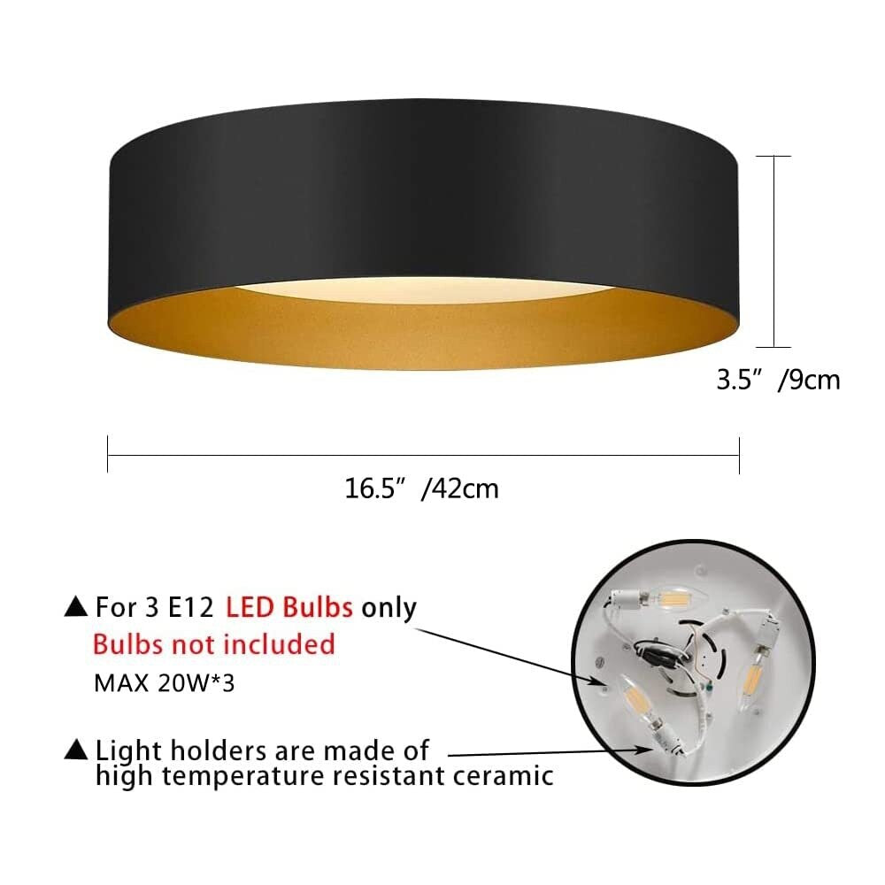 Modern Minimalist 2/3/5-Lights Metal Shaded Drum Flush Mount Ceiling Light