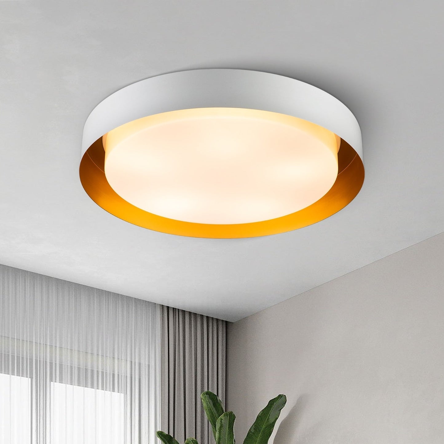 Modern Minimalist 2/3/5-Lights Metal Shaded Drum Flush Mount Ceiling Light
