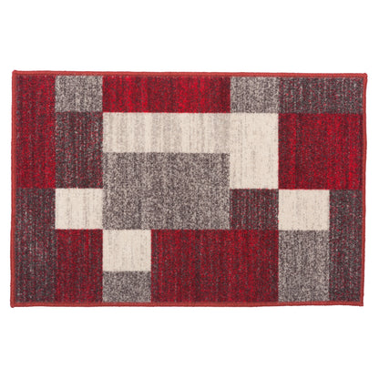 World Rug Gallery Modern Boxes Design Non-slip (Non-skid) Area Rug