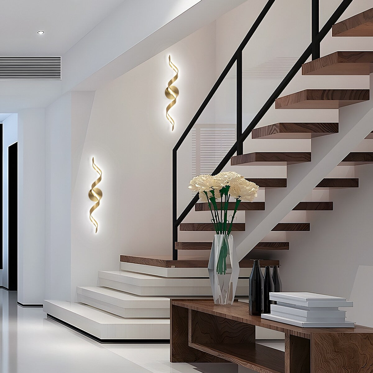 Modern Spiral Design LED Bathroom Vanity Light Dimmable Wall Light