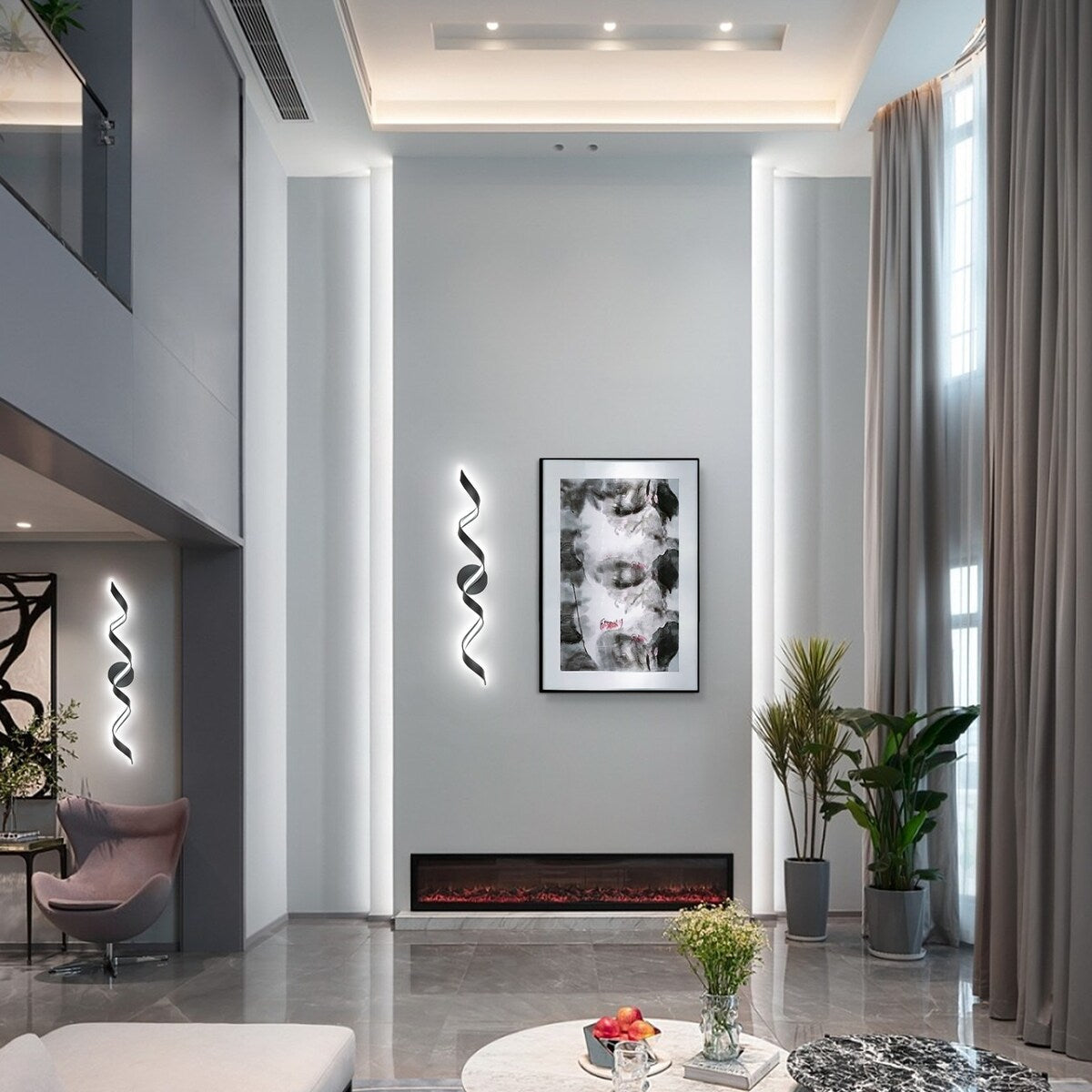 Modern Spiral Design LED Bathroom Vanity Light Dimmable Wall Light