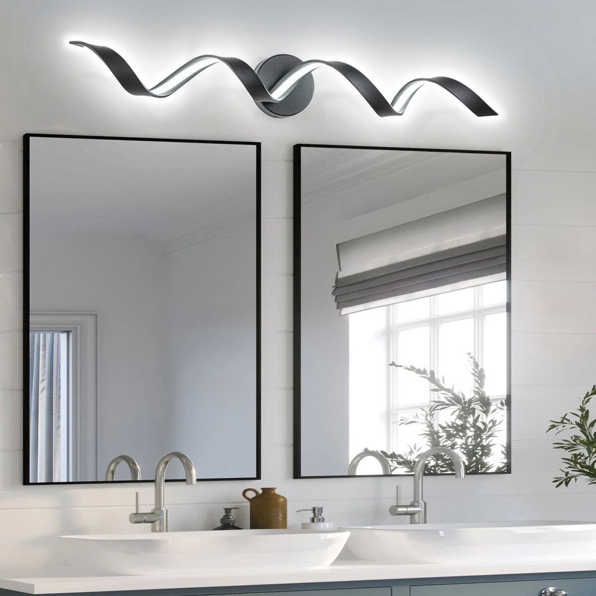 Modern Spiral Design LED Bathroom Vanity Light Dimmable Wall Light