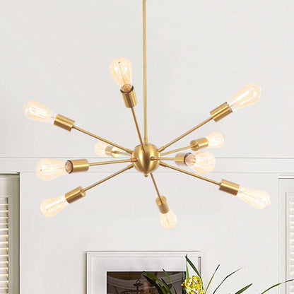 Modern Sputnik Chandelier 10-Light Adjustable Ceiling Light Fixture for Kitchen Dining Room Living Room Bedroom - N/A