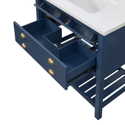 Meuble-lavabo simple de style ferme Monterey 37 avec dessus