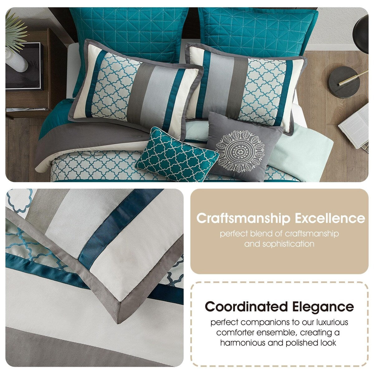 Nanshing Avalon Trellis 8-Piece Moroccan Print Comforter Set