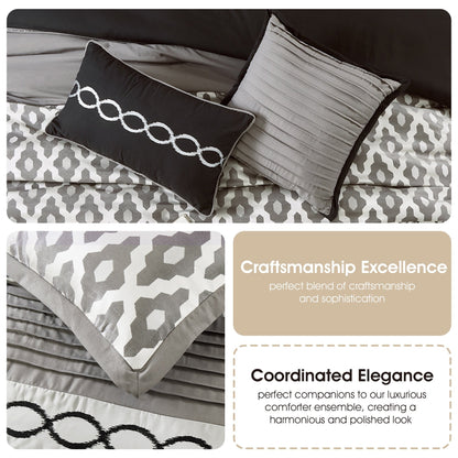 Nanshing Calvin Luxury10-Piece Geometric Comforter Set