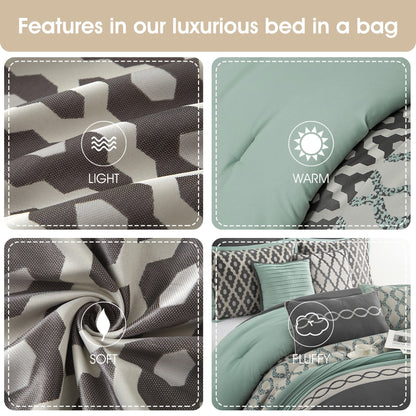 Nanshing Calvin Luxury10-Piece Geometric Comforter Set