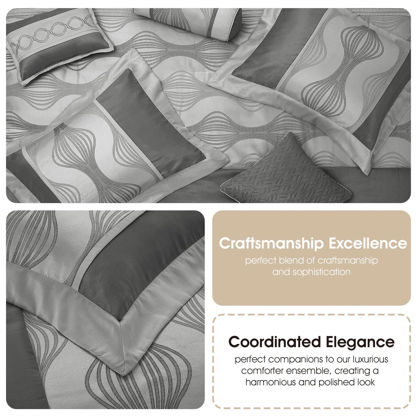 Nanshing Daniella 7-Piece Modern Geometric Comforter Set