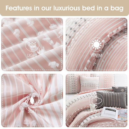 Nanshing Jessy Modern Striped 7 Piece Comforter Set