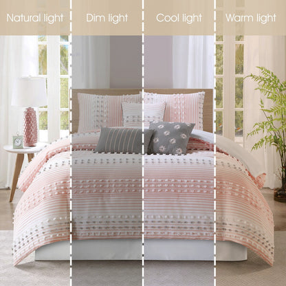 Nanshing Jessy Modern Striped 7 Piece Comforter Set