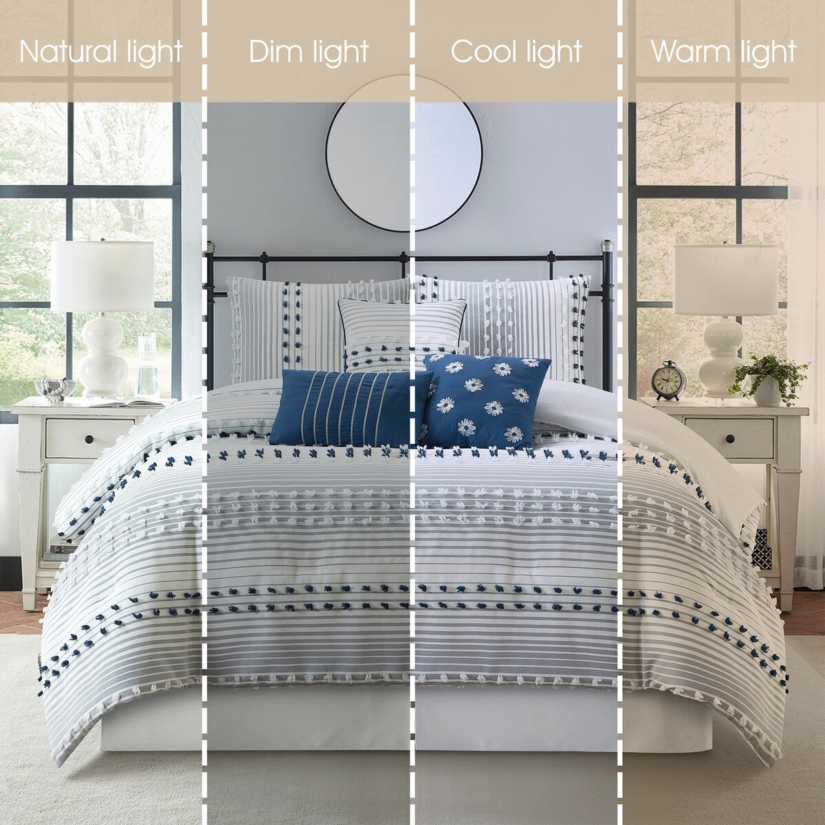 Nanshing Jessy Modern Striped 7 Piece Comforter Set