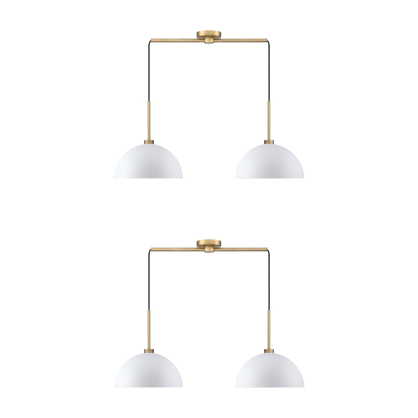 Nathan James Percy Modern 2-Light Pendant Island Light Fixture, Hanging Lights with Metal Shade and Adjustable Cord
