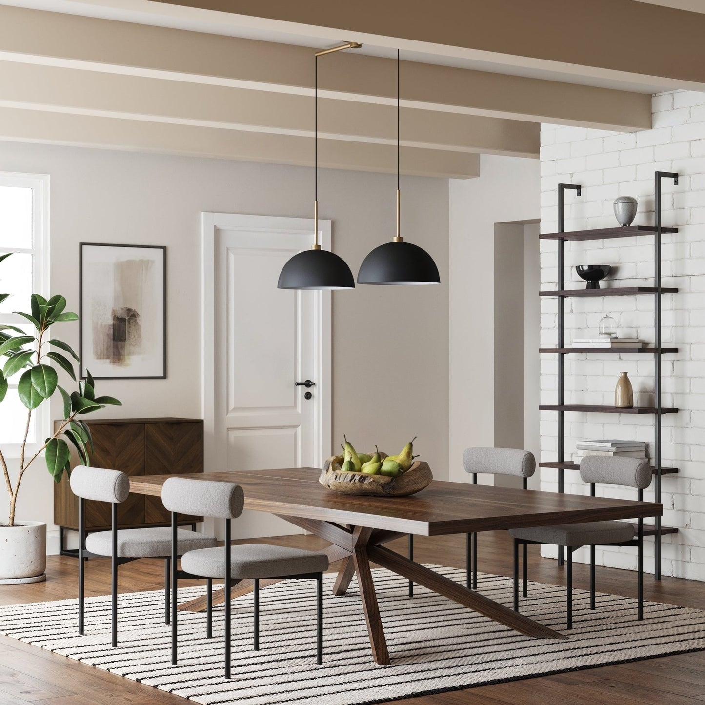 Nathan James Percy Modern 2-Light Pendant Island Light Fixture, Hanging Lights with Metal Shade and Adjustable Cord