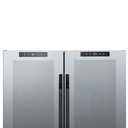 Réfrigérateur à vin et boissons Newair, 18 bouteilles et 59 canettes, deux zones de température, autonome, contrôle numérique de la température