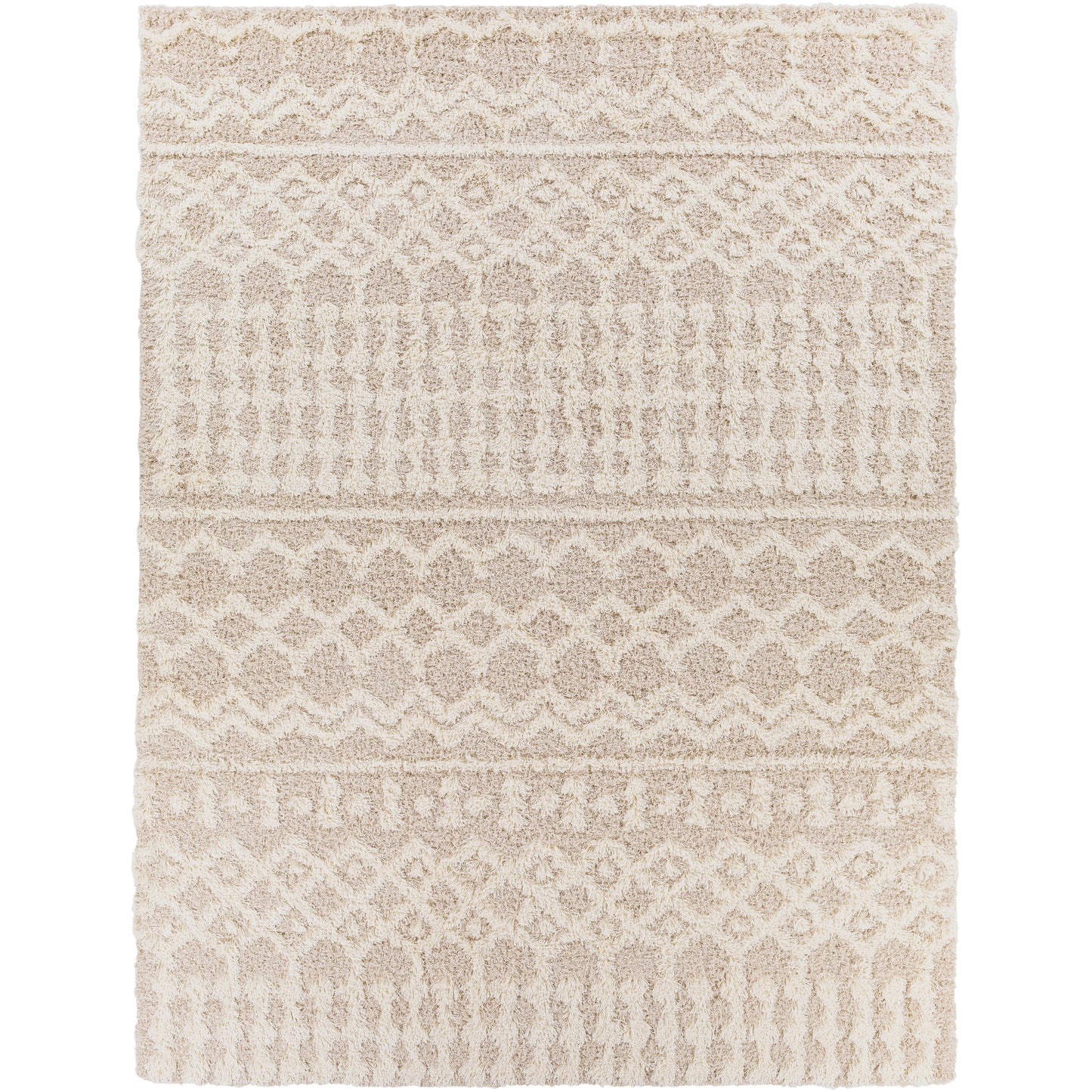 Tapis à poils longs Livabliss Newton à motif géométrique marocain et treillis