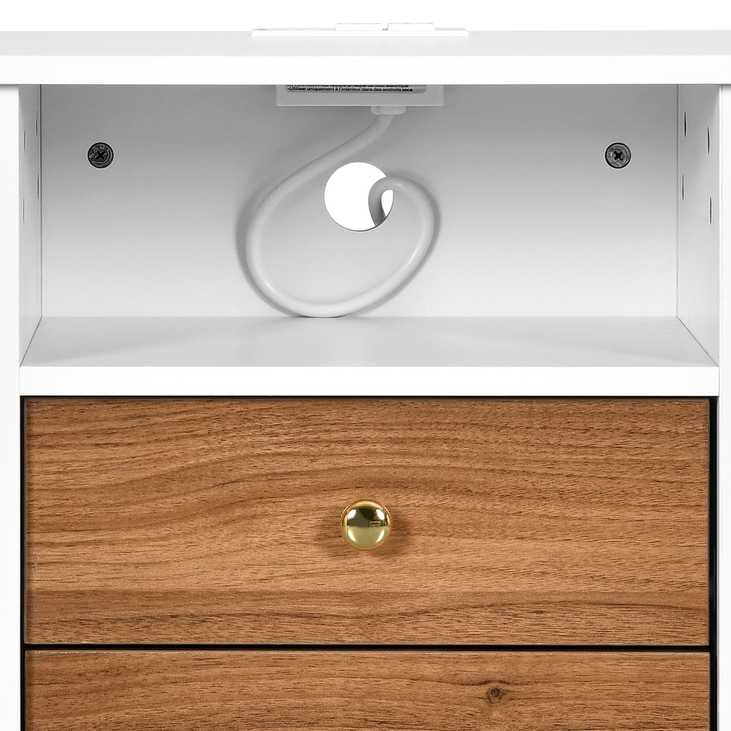 Ensemble de 2 tables de chevet avec station de charge Table d'appoint avec 2 tiroirs avec ports et prises USB Table de chevet