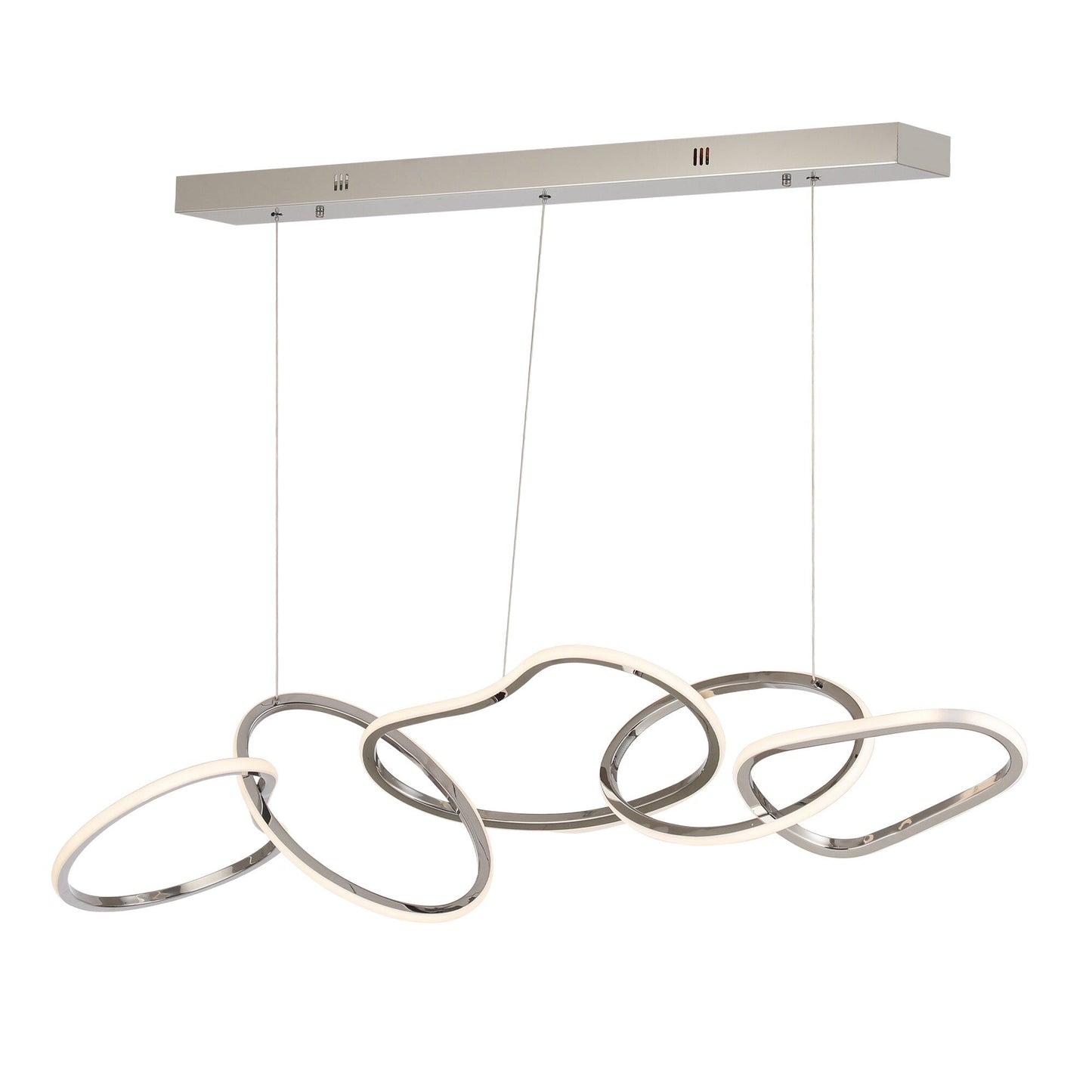 Lustre LED de luxe en acier inoxydable imbriqué de style nordique pour salle à manger