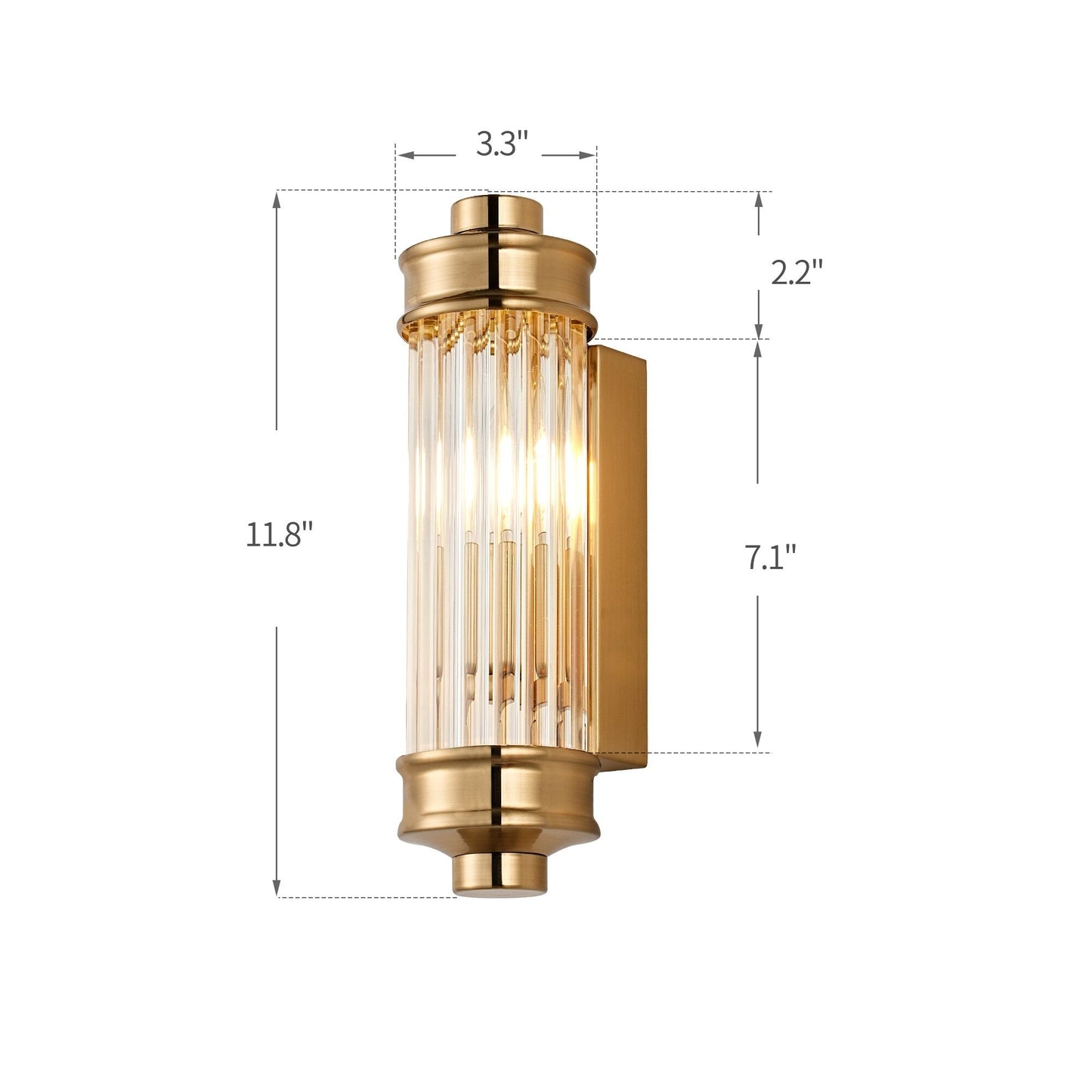 Nordic Postmodern Wall Sconce, European Wall Light in Simple Vintage Glass Crystal