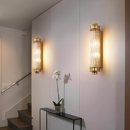 Nordic Postmodern Wall Sconce, European Wall Light in Simple Vintage Glass Crystal