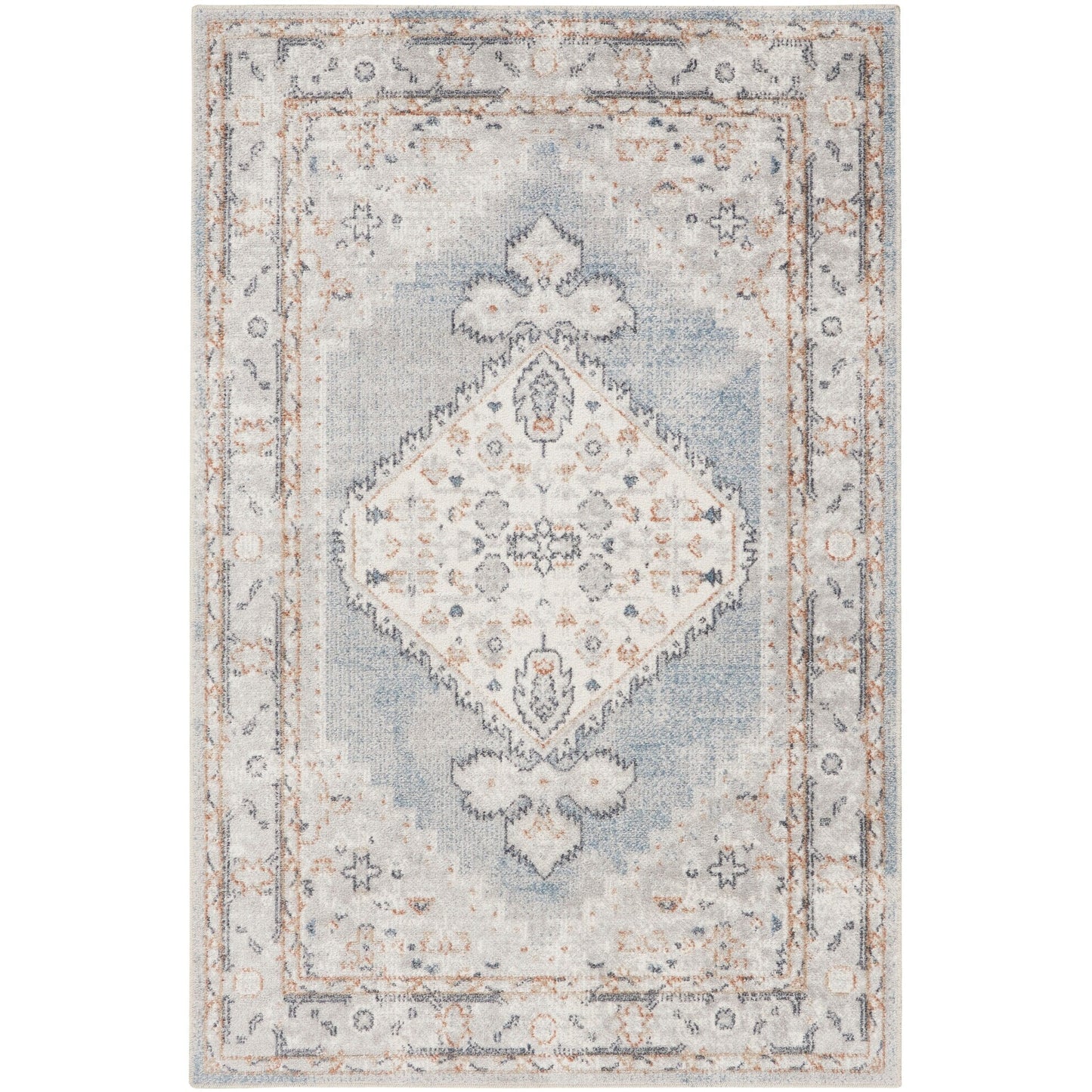 Tapis persan vieilli Nourison Abby, lavable en machine, pour intérieur uniquement.