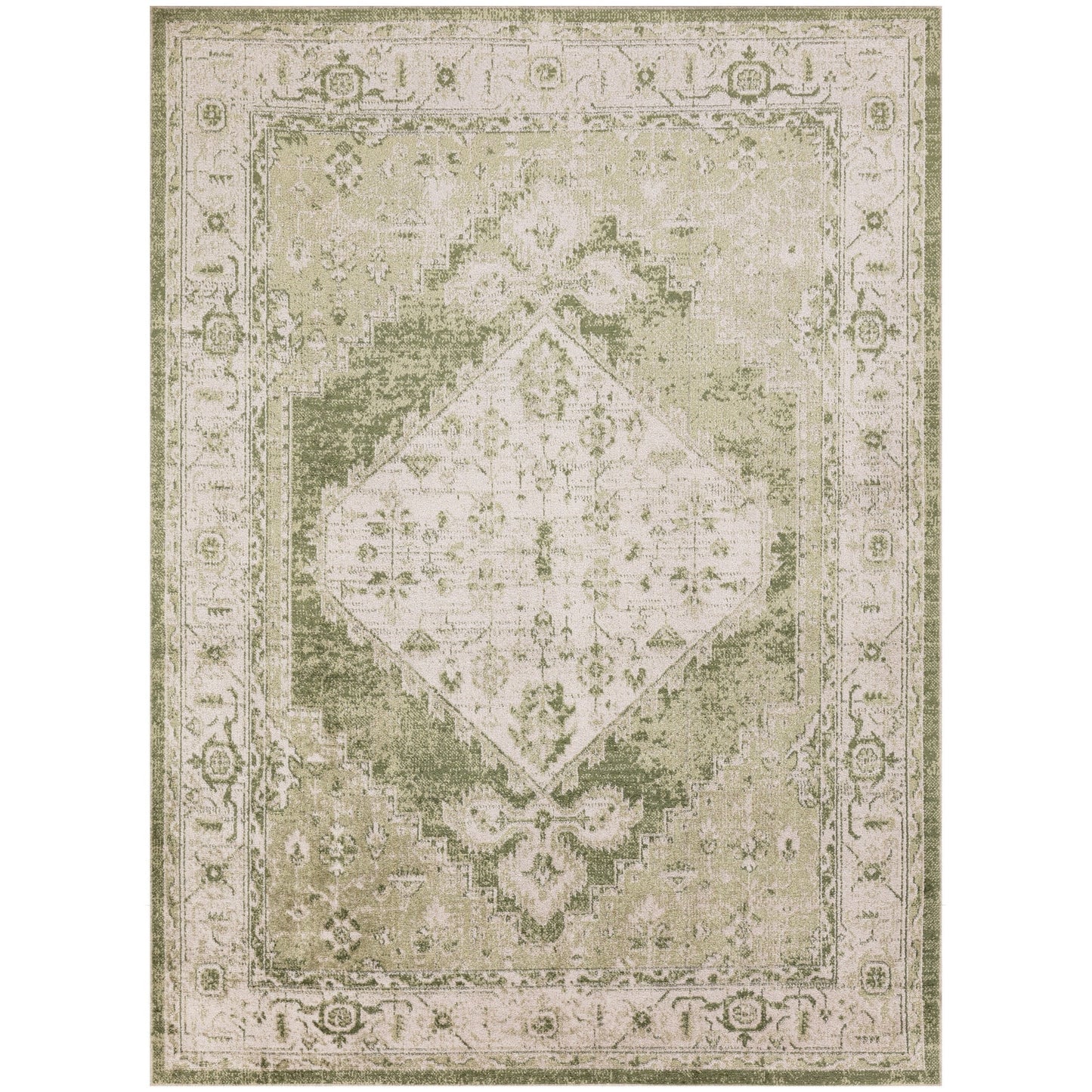 Tapis persan vieilli Nourison Abby, lavable en machine, pour intérieur uniquement.