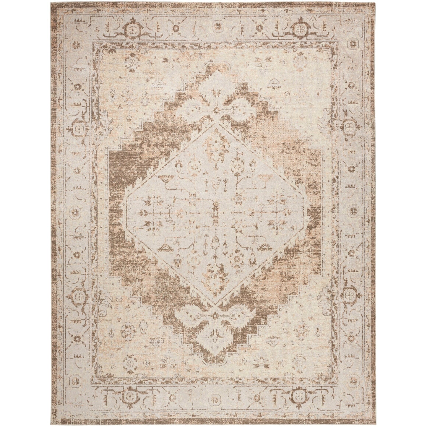 Tapis persan vieilli Nourison Abby, lavable en machine, pour intérieur uniquement.