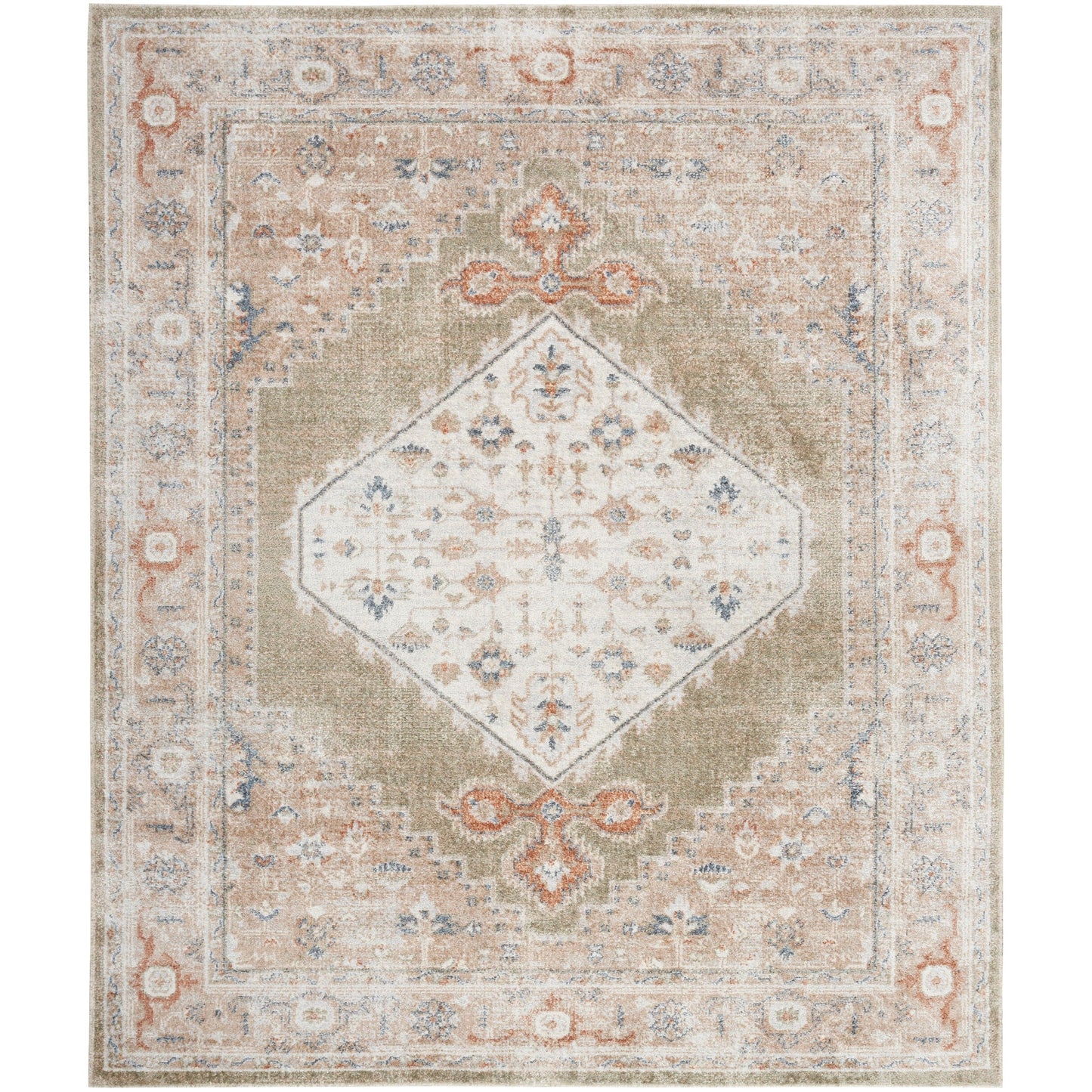 Tapis persan vieilli Nourison Abby, lavable en machine, pour intérieur uniquement.