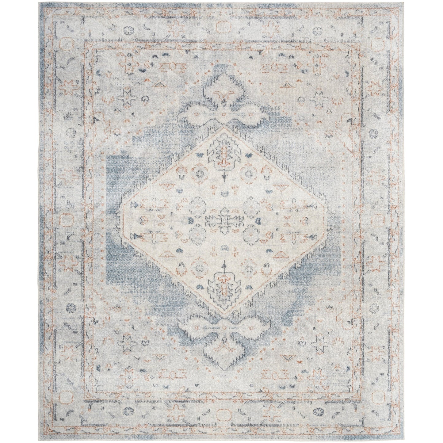 Tapis persan vieilli Nourison Abby, lavable en machine, pour intérieur uniquement.