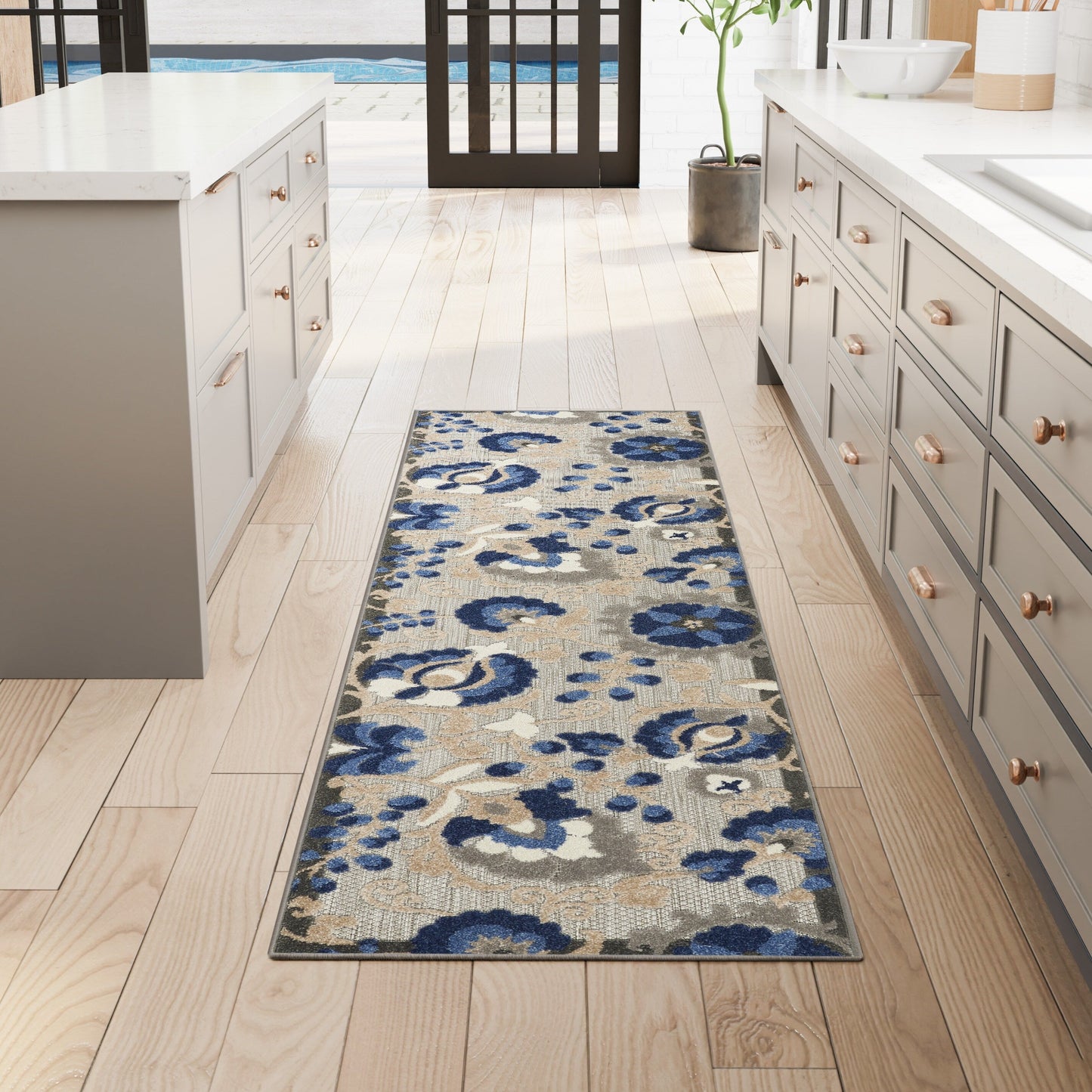 Tapis d'intérieur/extérieur à motif floral Nourison Alice