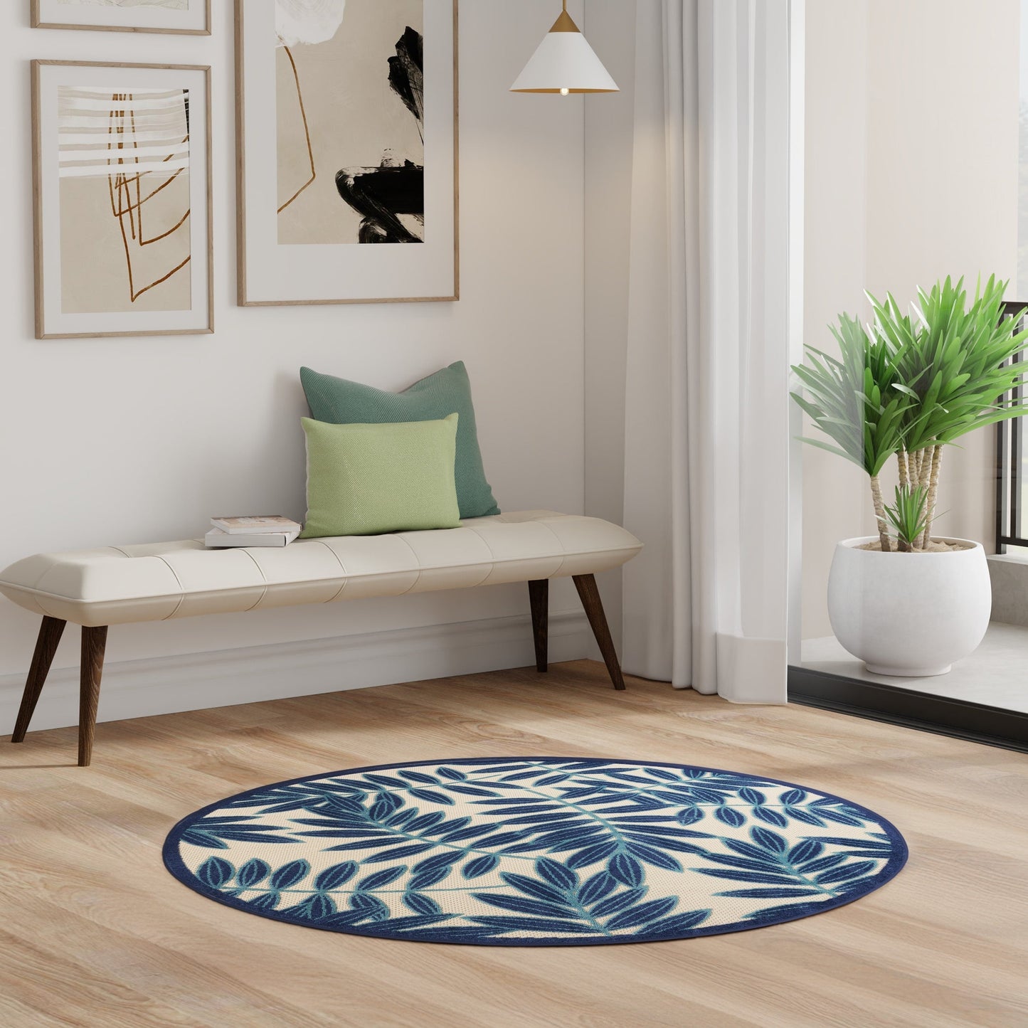 Tapis d'intérieur/extérieur à motif floral Nourison Alice