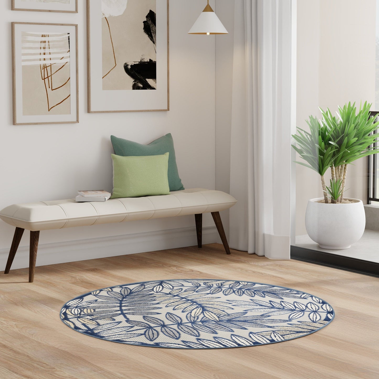 Tapis d'intérieur/extérieur à motif floral Nourison Alice