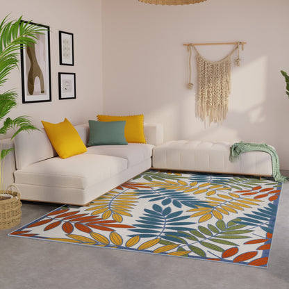 Tapis d'intérieur/extérieur à motif floral Nourison Alice