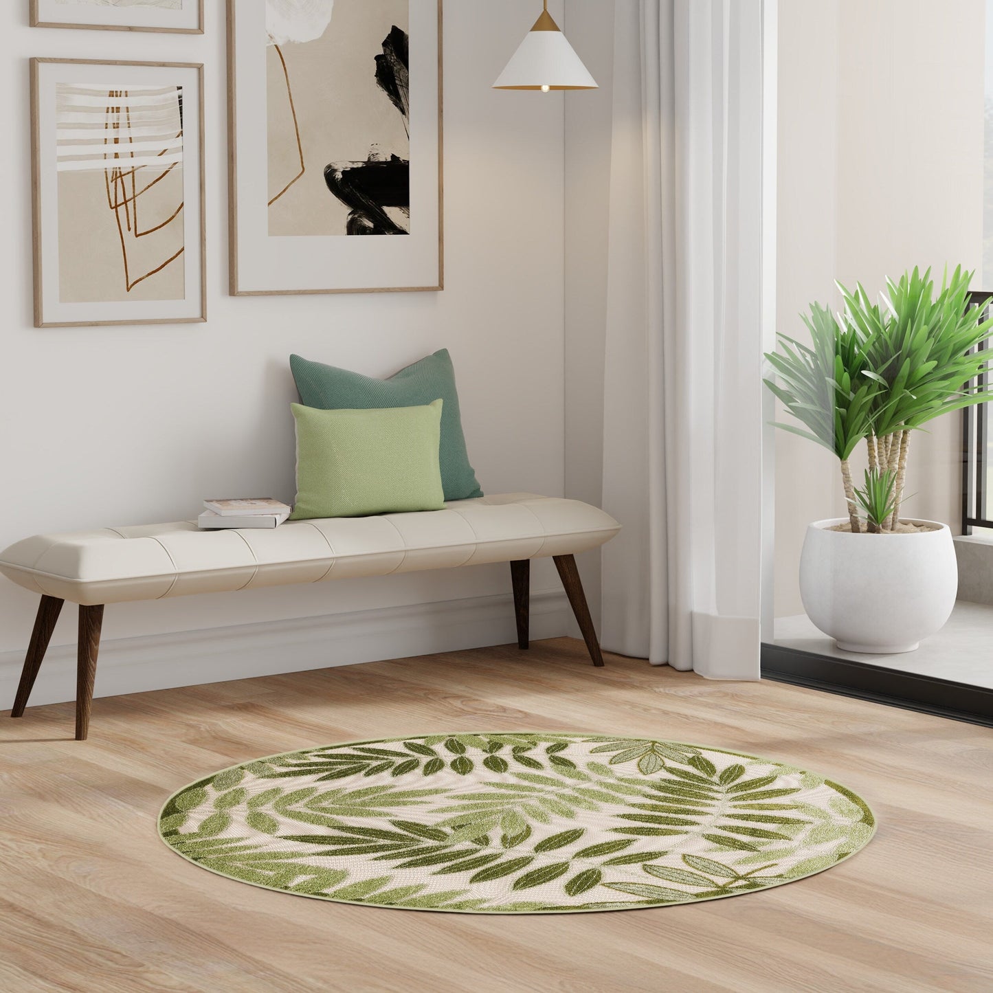 Tapis d'intérieur/extérieur à motif floral Nourison Alice