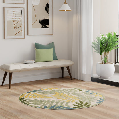 Tapis d'intérieur/extérieur à motif floral Nourison Alice