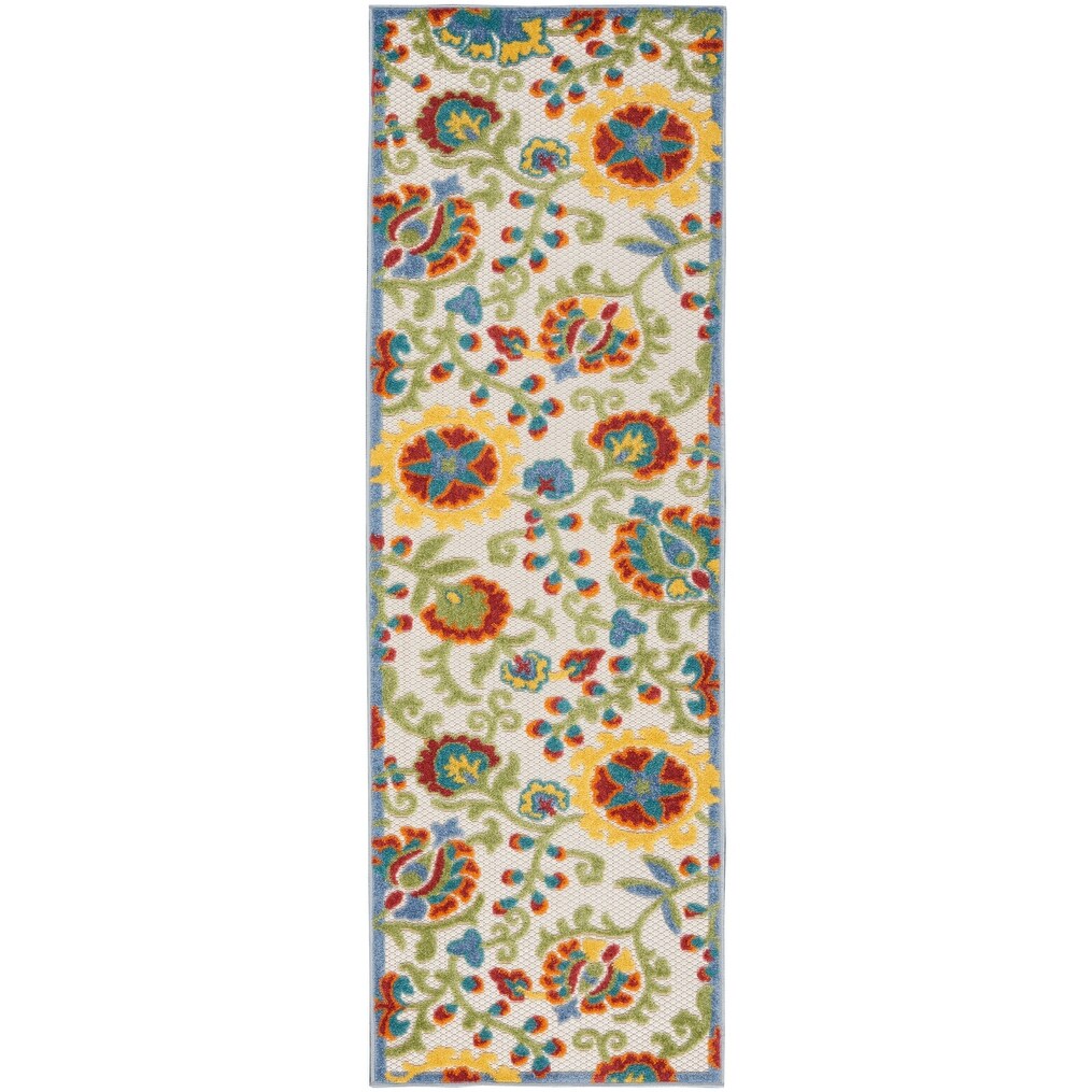Tapis d'intérieur/extérieur à motif floral Nourison Alice