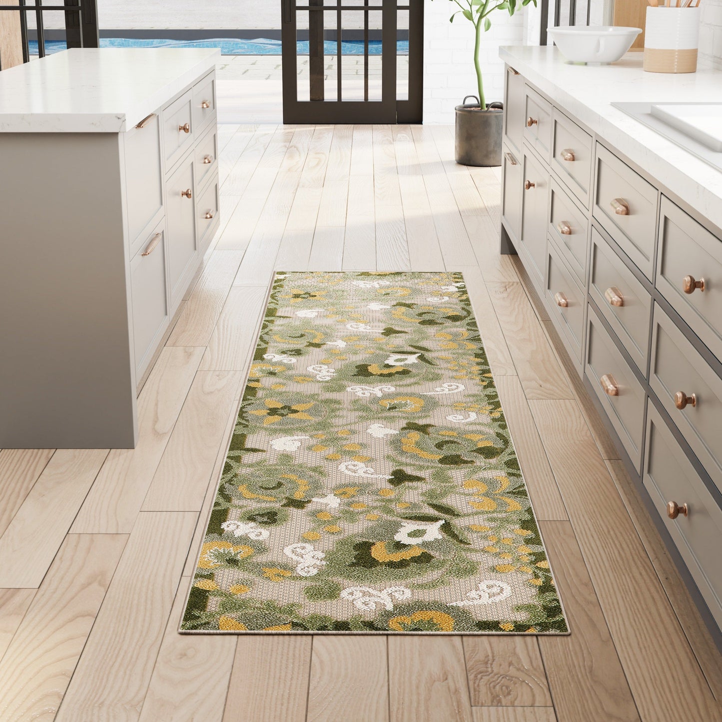 Tapis d'intérieur/extérieur à motif floral Nourison Alice