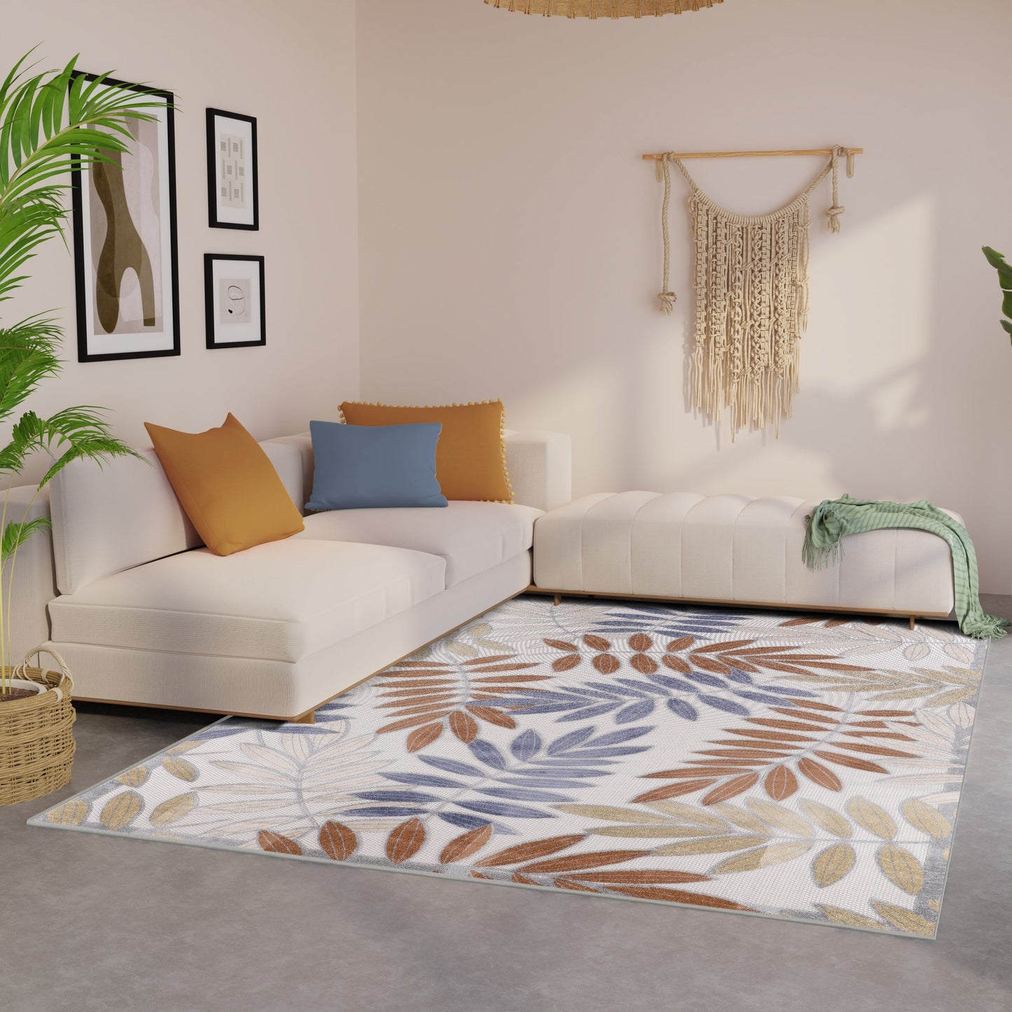 Tapis d'intérieur/extérieur à motif floral Nourison Alice