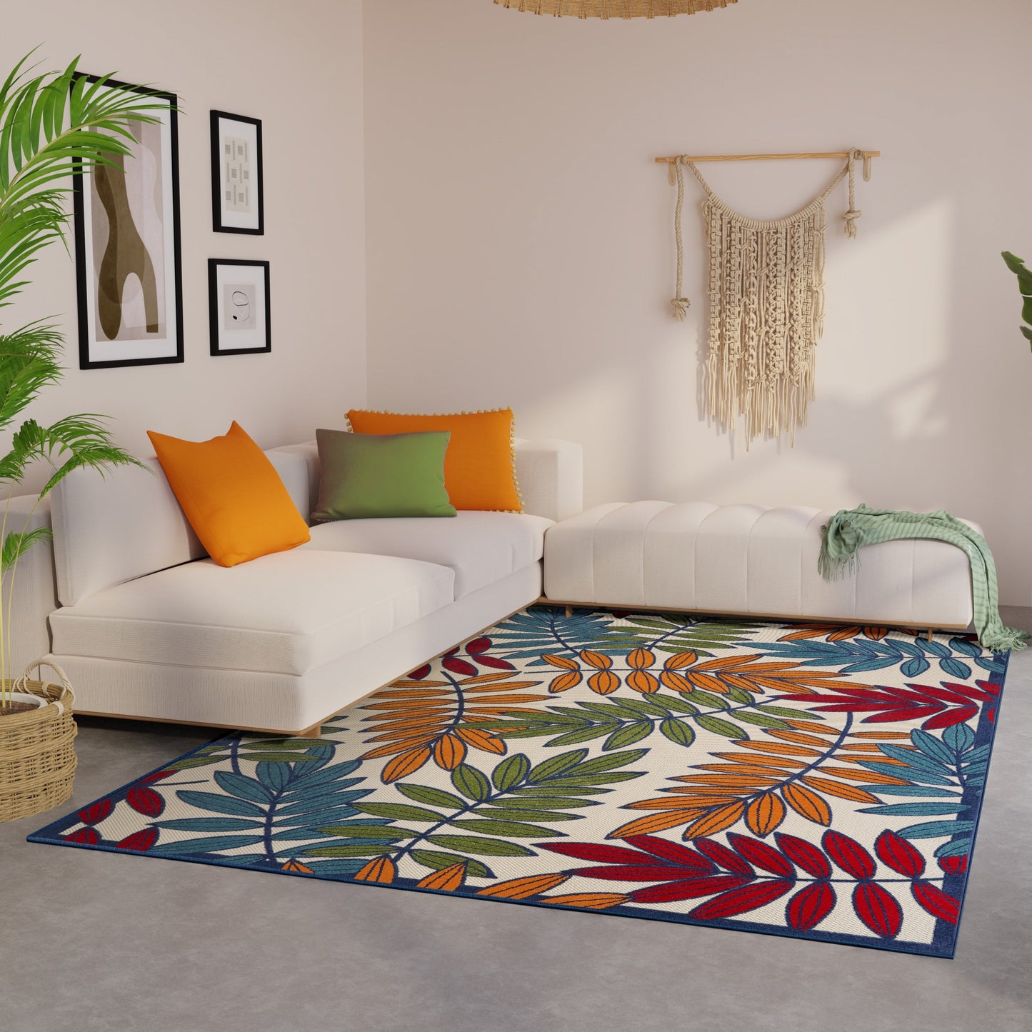 Tapis d'intérieur/extérieur à motif floral Nourison Alice