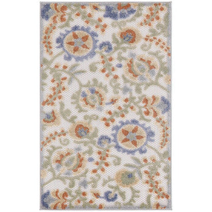 Tapis d'intérieur/extérieur à motif floral Nourison Alice
