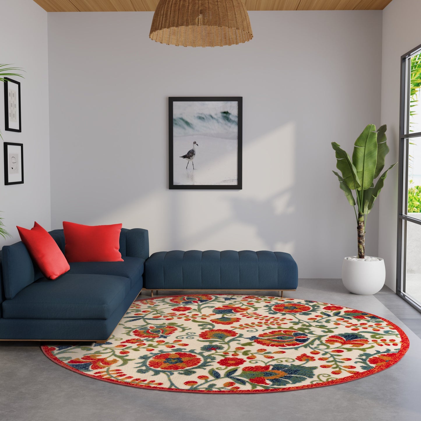 Tapis d'intérieur/extérieur à motif floral Nourison Alice