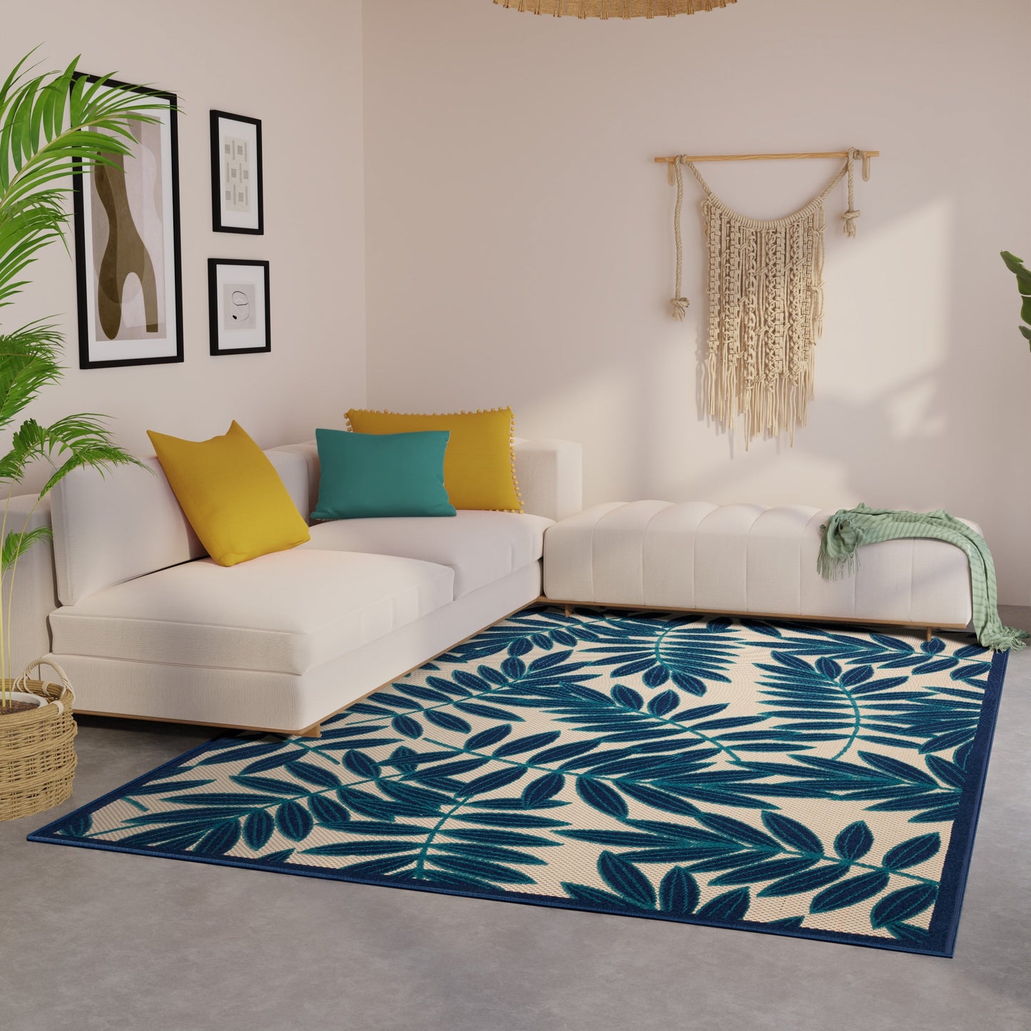 Tapis d'intérieur/extérieur à motif floral Nourison Alice