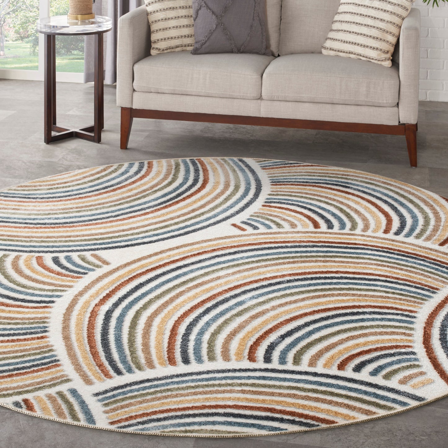 Tapis Nourison Astra lavable en machine, motif intégral